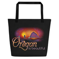 Thumbnail for Oregon is Beautiful - Oregon - Digital Art - Large 16x20 Tote Bag W/Pocket