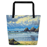 Thumbnail for Oregon Coast - Digital Art - Large Tote Bag W/Pocket