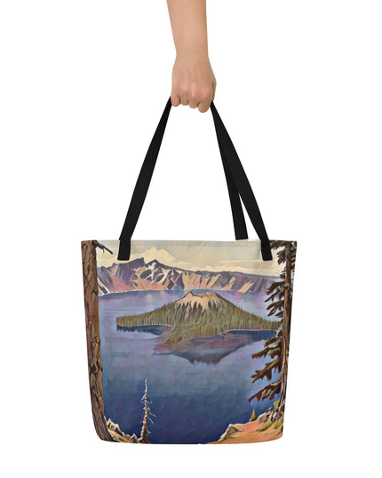 Crater Lake - Large 16x20 Tote Bag W/Pocket