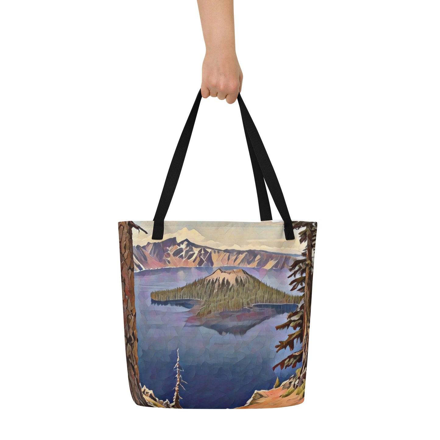 Crater Lake - Large 16x20 Tote Bag W/Pocket