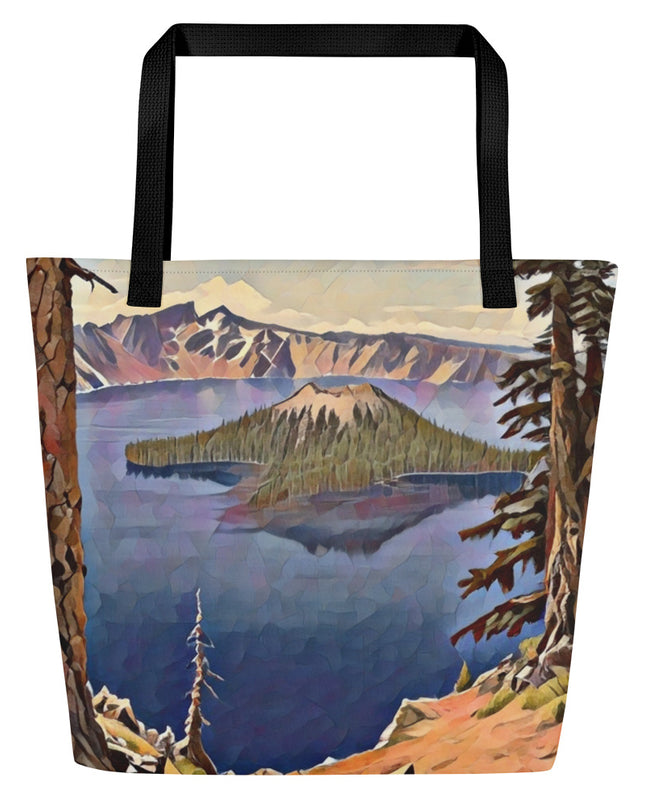 Crater Lake - Large 16x20 Tote Bag W/Pocket