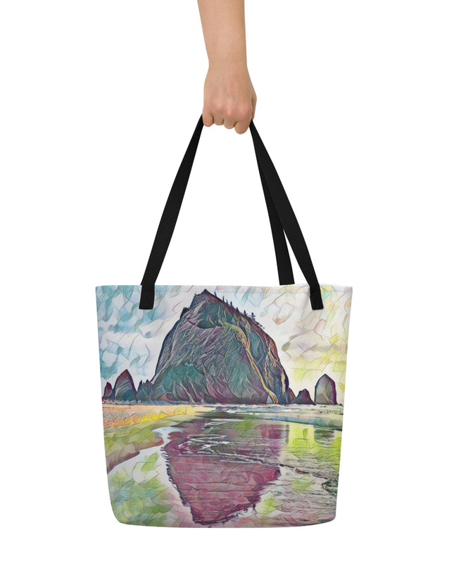 Haystack Rock - Large 16x20 Tote Bag W/Pocket
