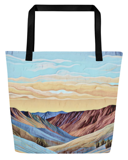 Oregon Painted Hills - Digital Art - Large 16x20 Tote Bag W/Pocket