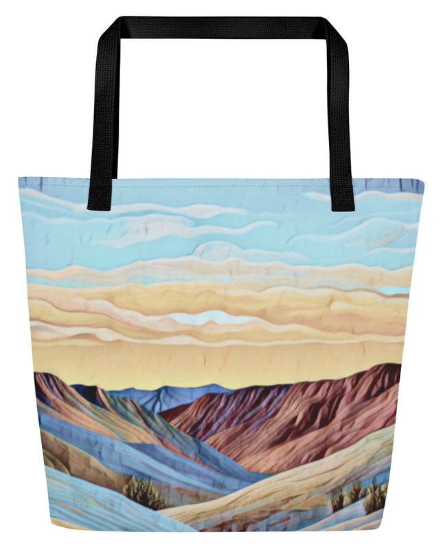 Oregon Painted Hills - Digital Art - Large 16x20 Tote Bag W/Pocket
