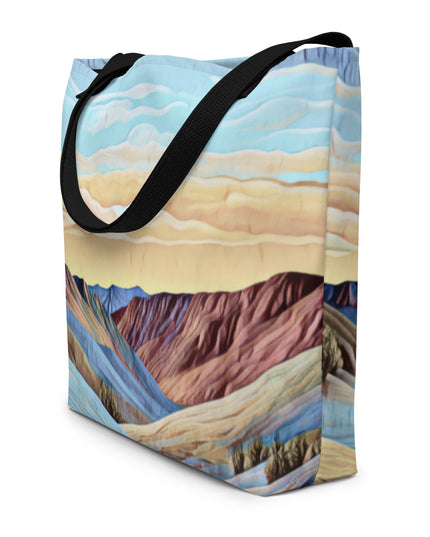 Oregon Painted Hills - Digital Art - Large 16x20 Tote Bag W/Pocket
