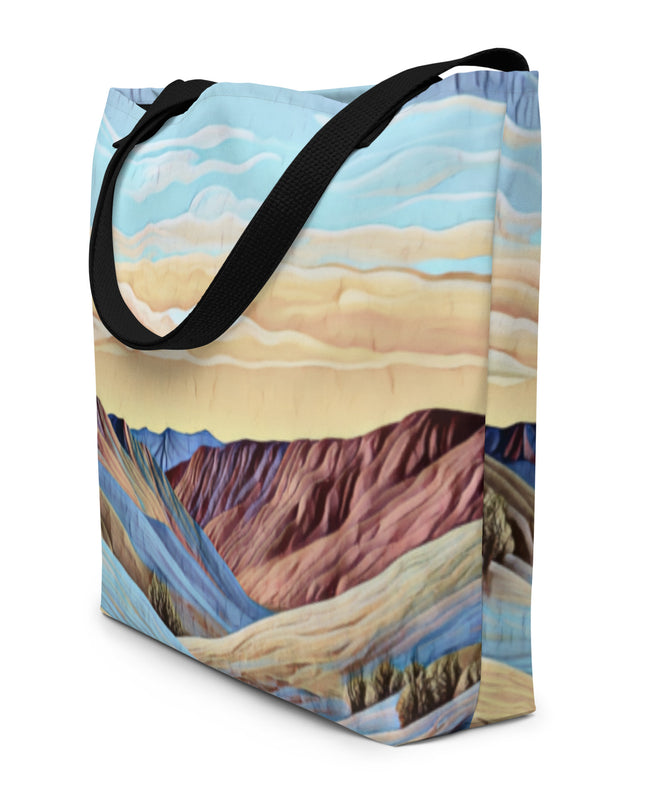 Oregon Painted Hills - Digital Art - Large 16x20 Tote Bag W/Pocket