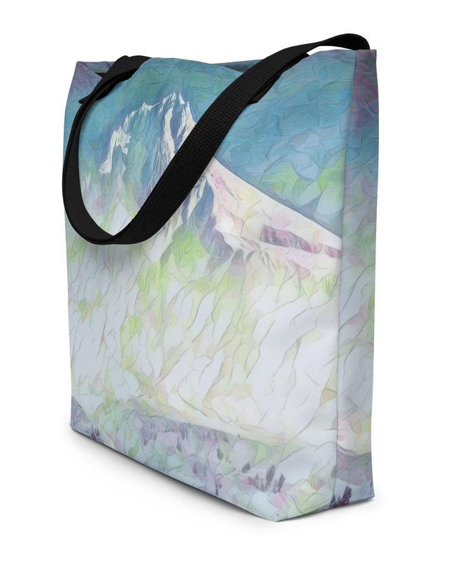 Mount Hood - Oregon - Digital Art - Large 16x20 Tote Bag W/Pocket
