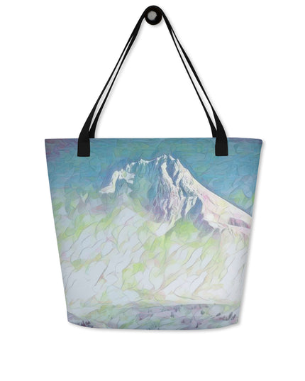 Mount Hood - Oregon - Digital Art - Large 16x20 Tote Bag W/Pocket