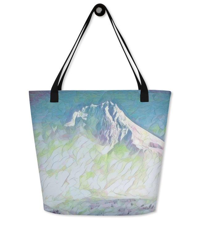 Mount Hood - Oregon - Digital Art - Large 16x20 Tote Bag W/Pocket