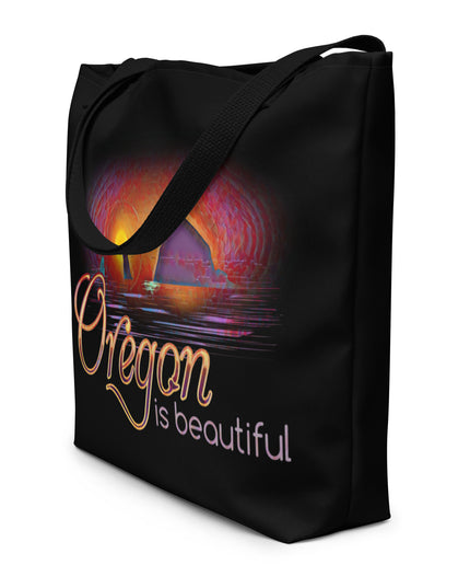 Oregon is Beautiful - Oregon - Digital Art - Large 16x20 Tote Bag W/Pocket