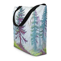 Thumbnail for Into the Oregon Woods - Digital Art - Large 16x20 Tote Bag W/Pocket