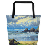 Thumbnail for Oregon Coast - Digital Art - Large Tote Bag W/Pocket