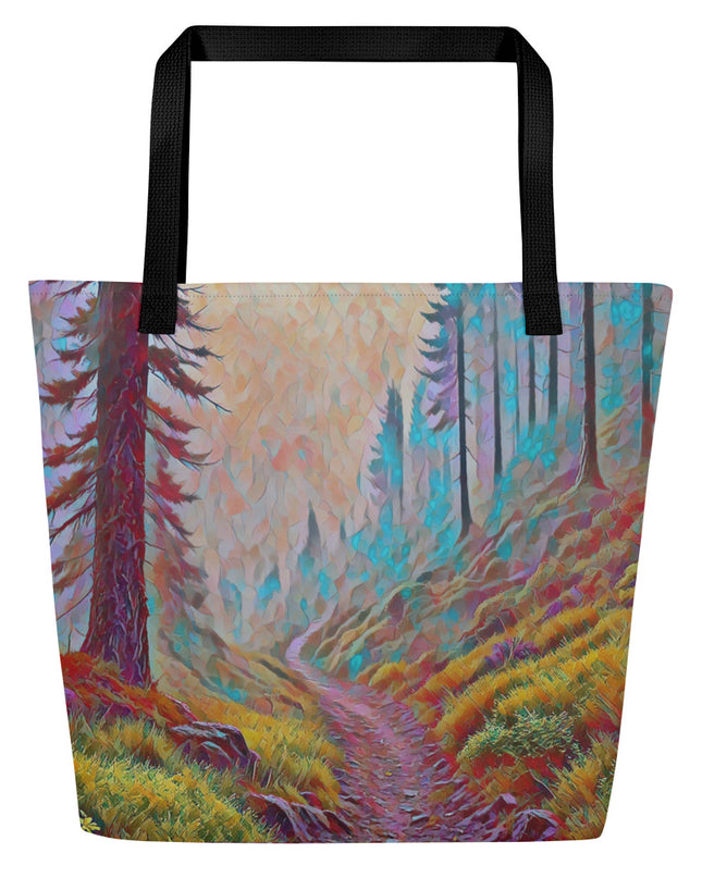 Oregon Back Trail - Digital Art - Large 16x20 Tote Bag W/Pocket