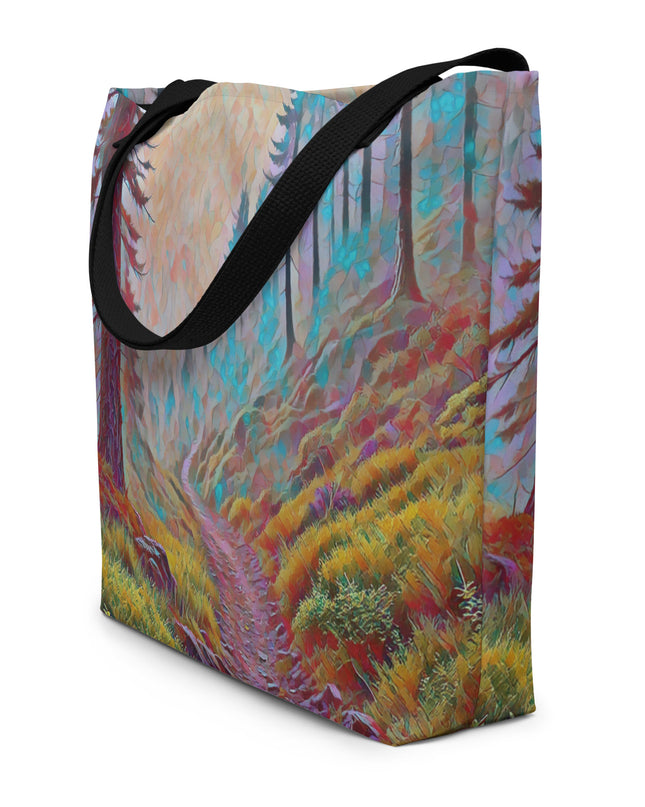 Oregon Back Trail - Digital Art - Large 16x20 Tote Bag W/Pocket