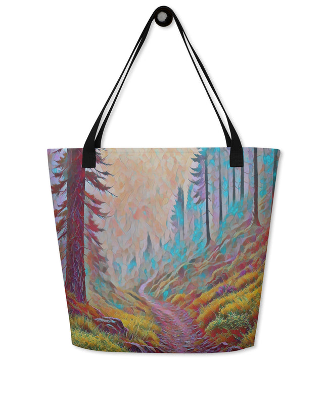 Oregon Back Trail - Digital Art - Large 16x20 Tote Bag W/Pocket