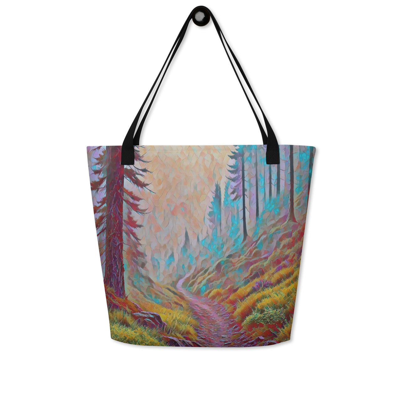 Oregon Back Trail - Digital Art - Large 16x20 Tote Bag W/Pocket