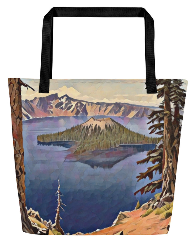 Crater Lake - Large 16x20 Tote Bag W/Pocket