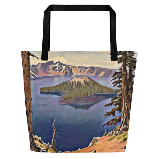 Crater Lake - Large 16x20 Tote Bag W/Pocket