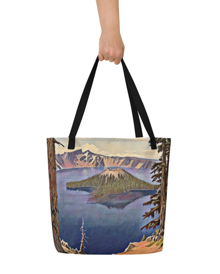 Crater Lake - Large 16x20 Tote Bag W/Pocket