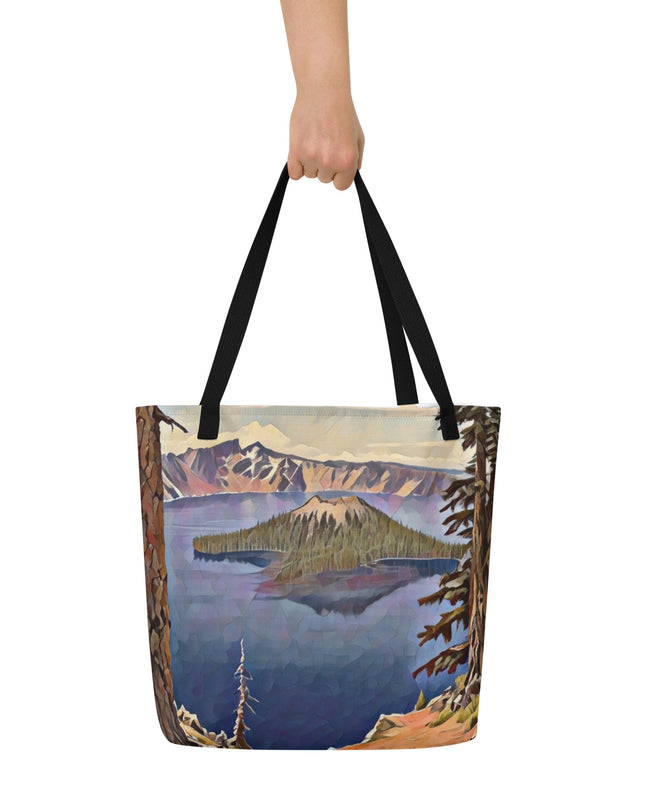 Crater Lake - Large 16x20 Tote Bag W/Pocket