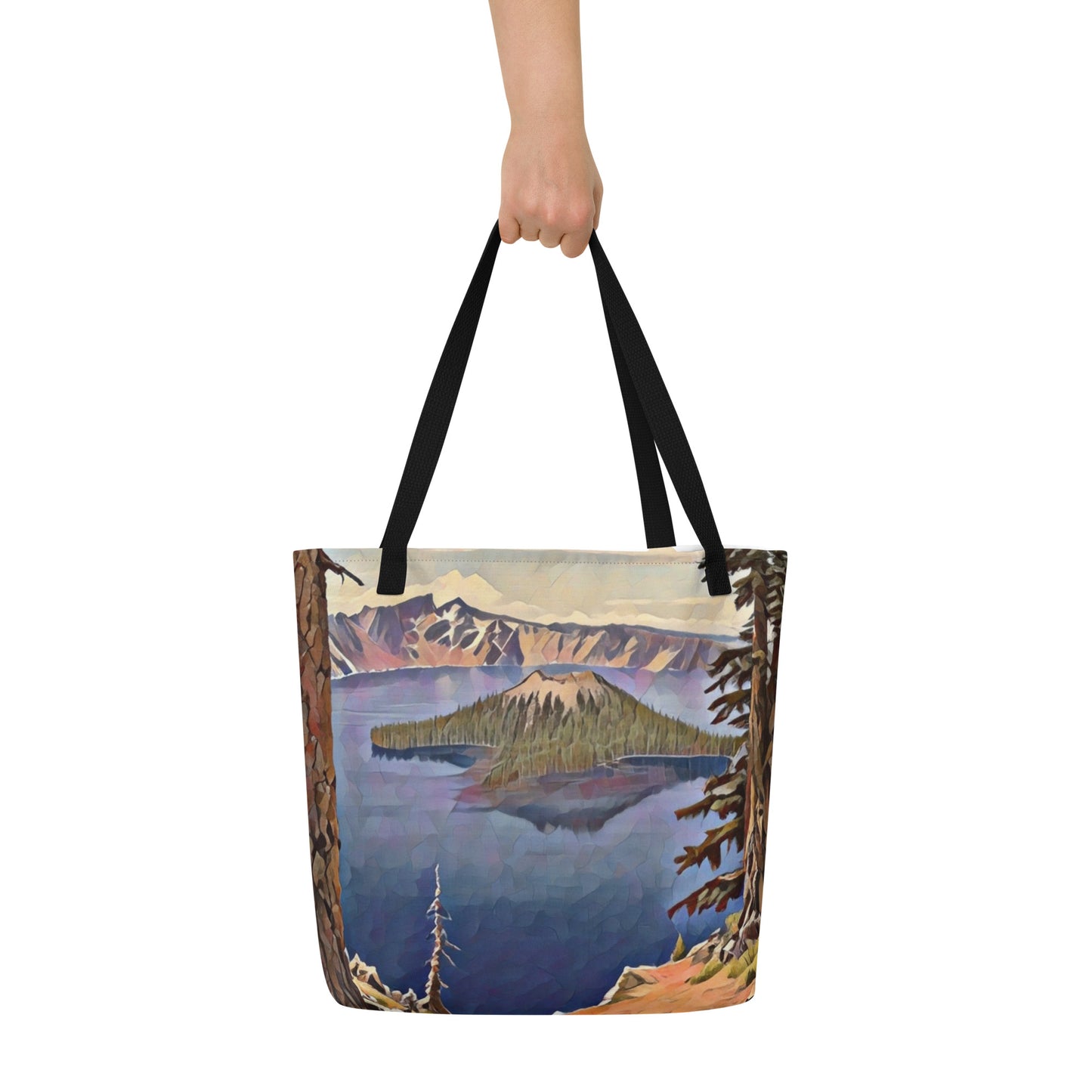 Crater Lake - Large 16x20 Tote Bag W/Pocket