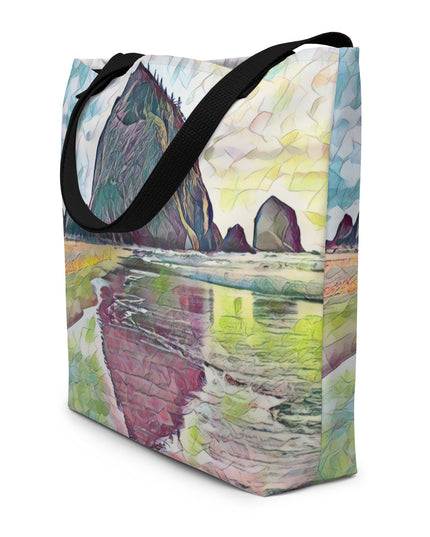 Haystack Rock - Large 16x20 Tote Bag W/Pocket