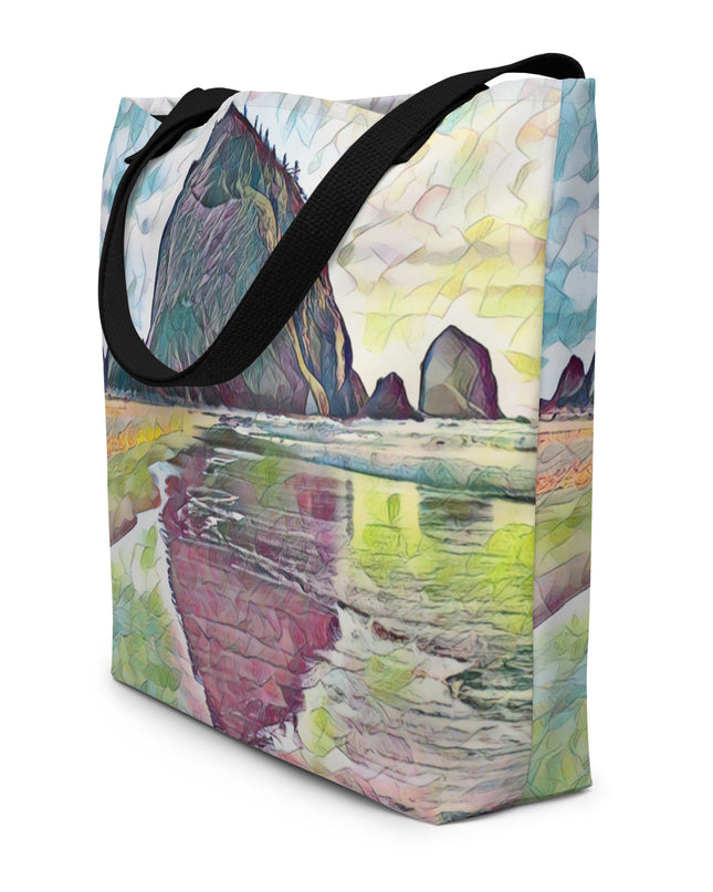 Haystack Rock - Large 16x20 Tote Bag W/Pocket
