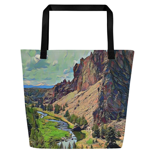 Smith Rock - Large 16x20 Tote Bag W/Pocket