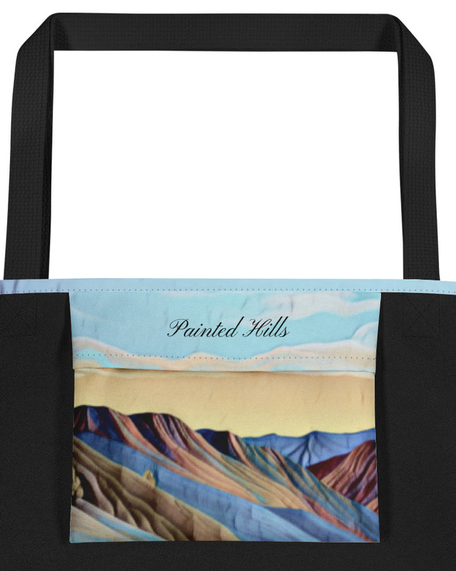 Oregon Painted Hills - Digital Art - Large 16x20 Tote Bag W/Pocket