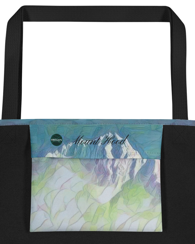 Mount Hood - Oregon - Digital Art - Large 16x20 Tote Bag W/Pocket