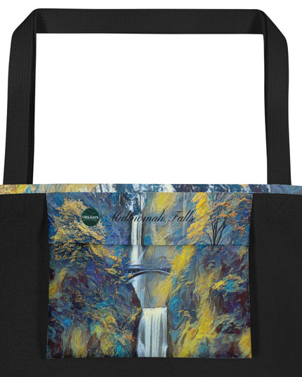 Multnomah Falls - Oregon - Digital Art - Large 16x20 Tote Bag W/Pocket