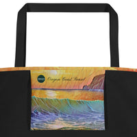 Thumbnail for Oregon Coast Sunset - Digital Art - Large 16x20 Tote Bag W/Pocket