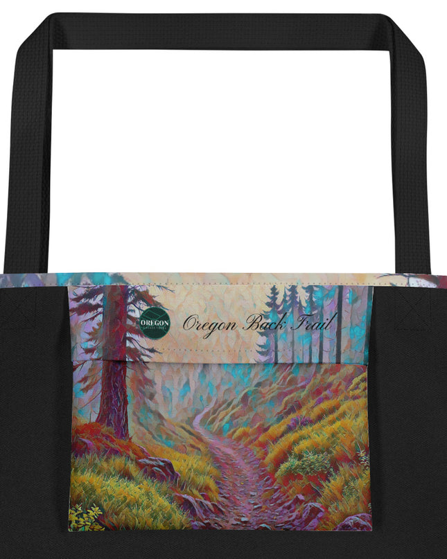 Oregon Back Trail - Digital Art - Large 16x20 Tote Bag W/Pocket