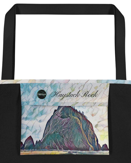Haystack Rock - Large 16x20 Tote Bag W/Pocket
