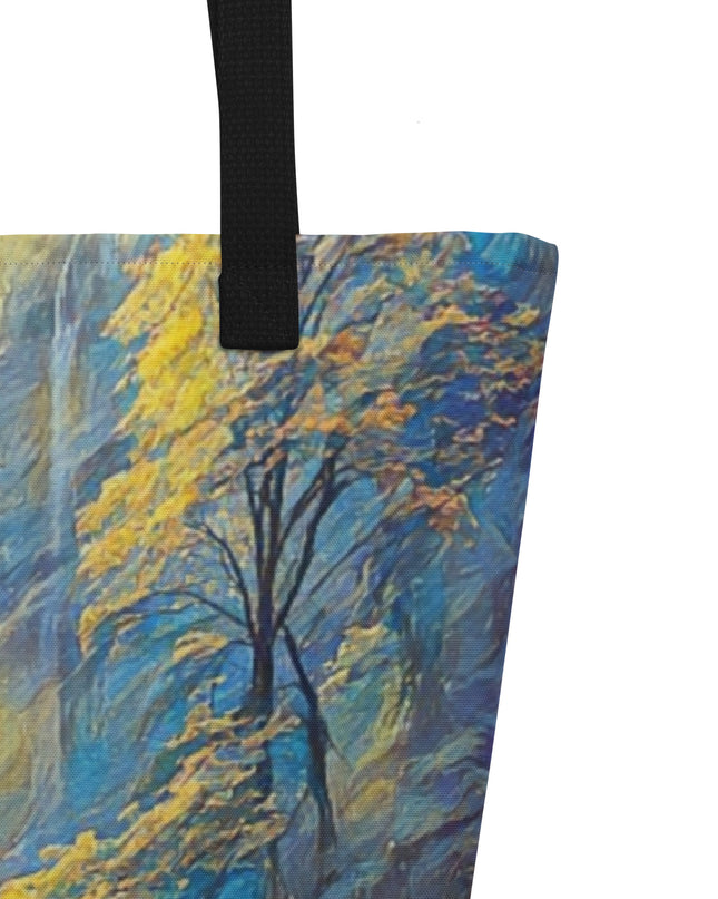 Multnomah Falls - Oregon - Digital Art - Large 16x20 Tote Bag W/Pocket