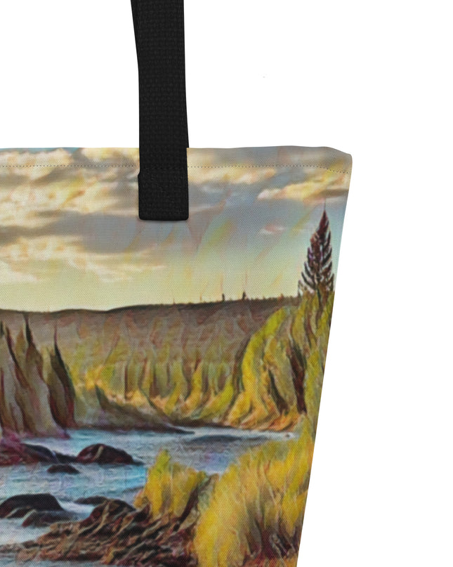 Oregon River - Digital Art - Large 16x20 Tote Bag W/Pocket
