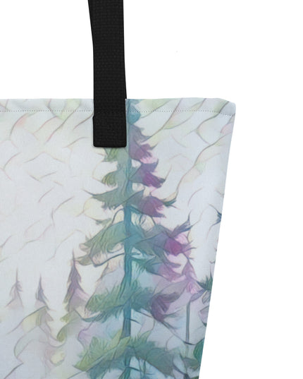 Into the Oregon Woods - Digital Art - Large 16x20 Tote Bag W/Pocket