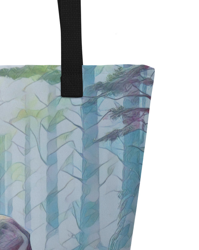 Oregon Deer in the Woods - Digital Art - Large 16x20 Tote Bag W/Pocket $34.95