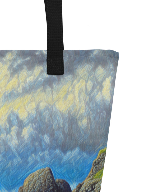 Oregon Coast - Digital Art - Large Tote Bag W/Pocket