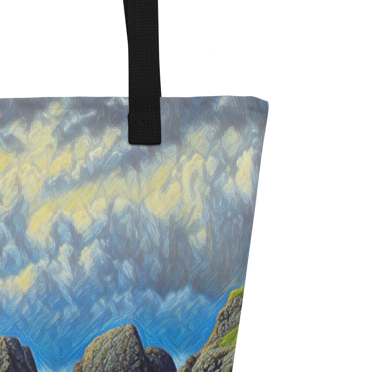 Oregon Coast - Digital Art - Large Tote Bag W/Pocket