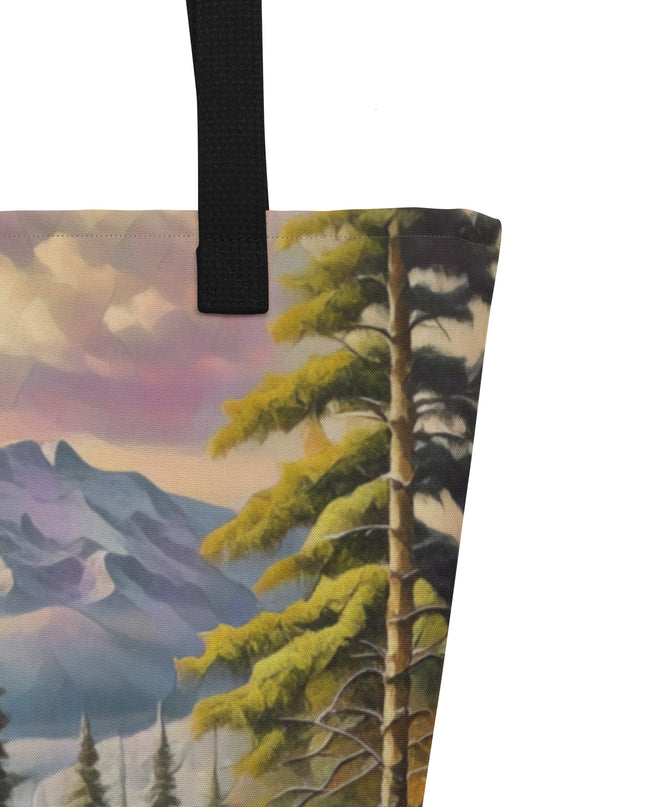 Winter Trail - Digital Art - Large 16x20 Tote Bag W/Pocket