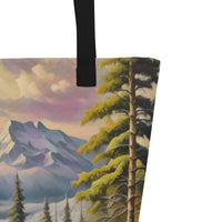 Thumbnail for Winter Trail - Digital Art - Large 16x20 Tote Bag W/Pocket
