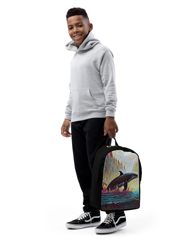 Pacific Northwest Orca - Digital Art - Minimalist Backpack