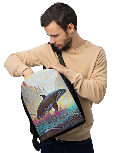 Pacific Northwest Orca - Digital Art - Minimalist Backpack