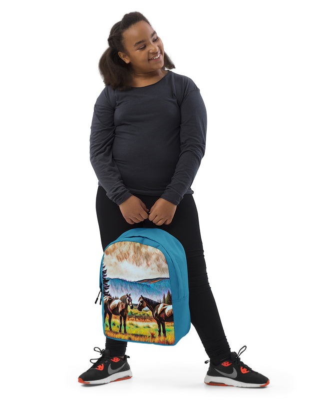 Central Oregon Horses - Digital Art - Minimalist Backpack