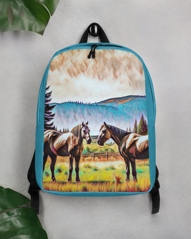 Central Oregon Horses - Digital Art - Minimalist Backpack