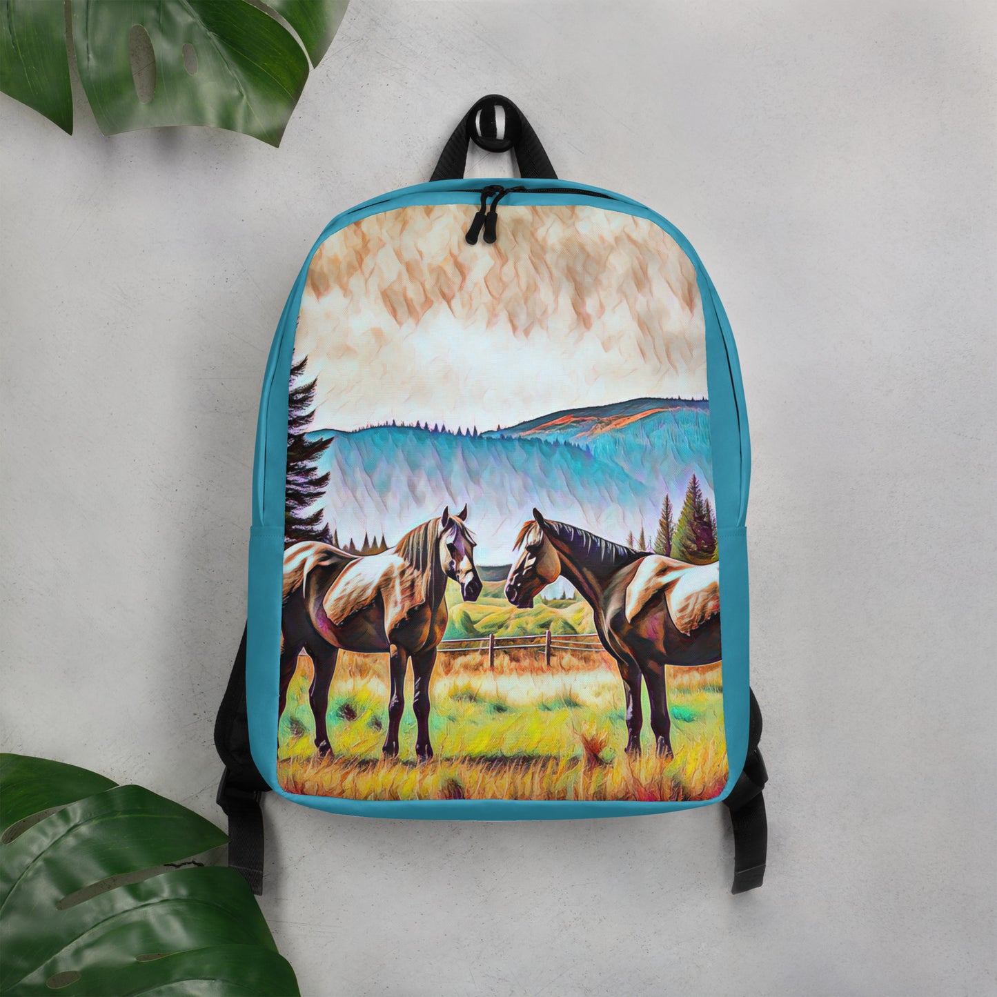 Central Oregon Horses - Digital Art - Minimalist Backpack