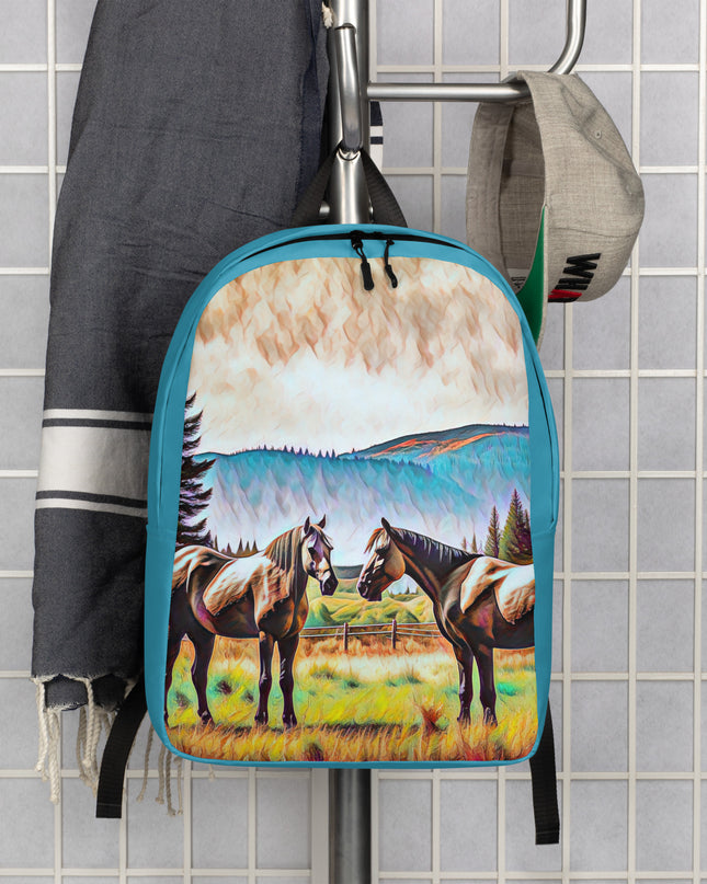 Central Oregon Horses - Digital Art - Minimalist Backpack