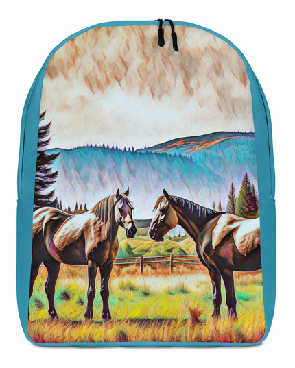 Central Oregon Horses - Digital Art - Minimalist Backpack