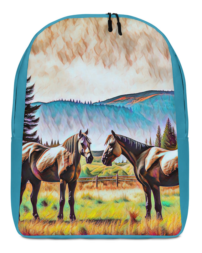 Central Oregon Horses - Digital Art - Minimalist Backpack